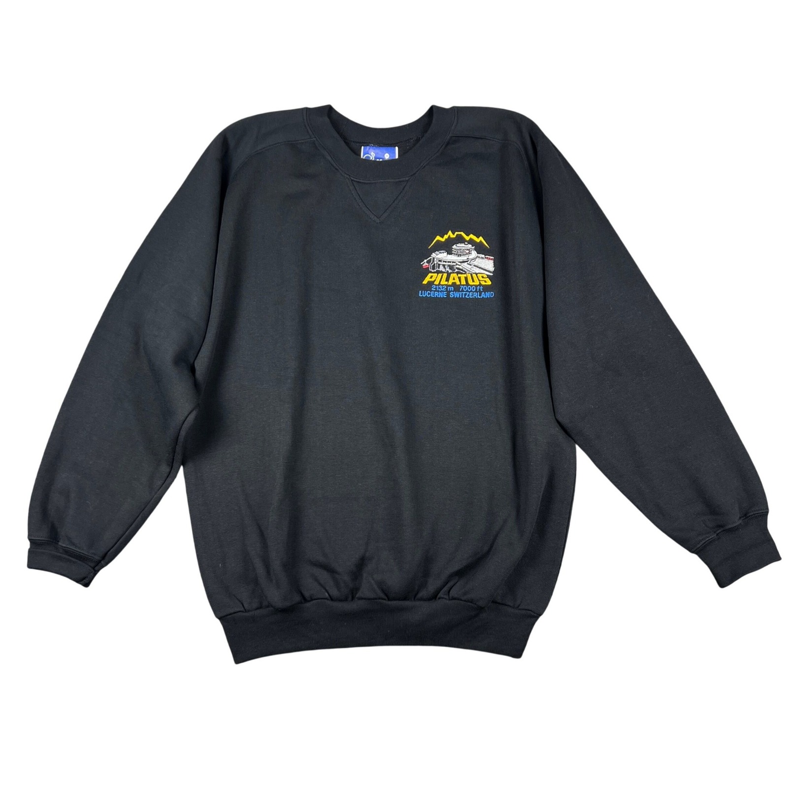 Pilatus 2132m 7000ft Lucerne Switzerland Embroidered Crewneck Sweatshirt Size M